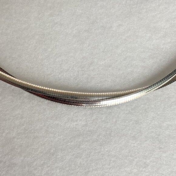 Dyadema Sterling Silver Double Strand Reversible Twisted Omega Chain Necklace - Picture 16 of 16